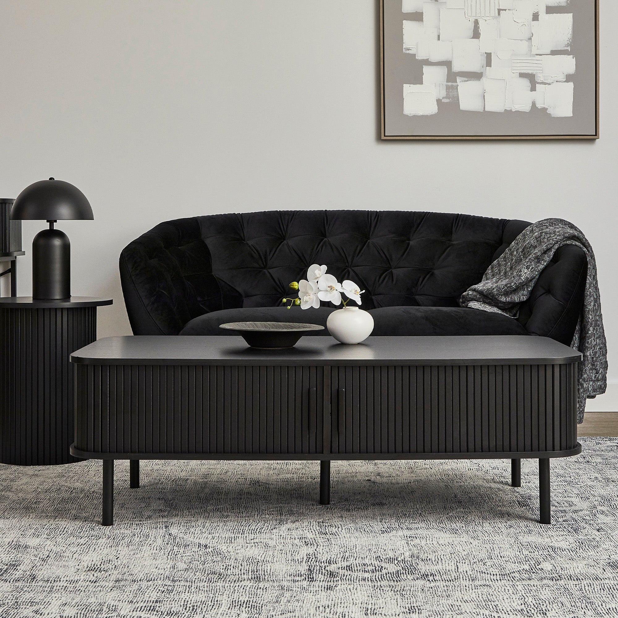 Haven Sliding Door Coffee Table Black