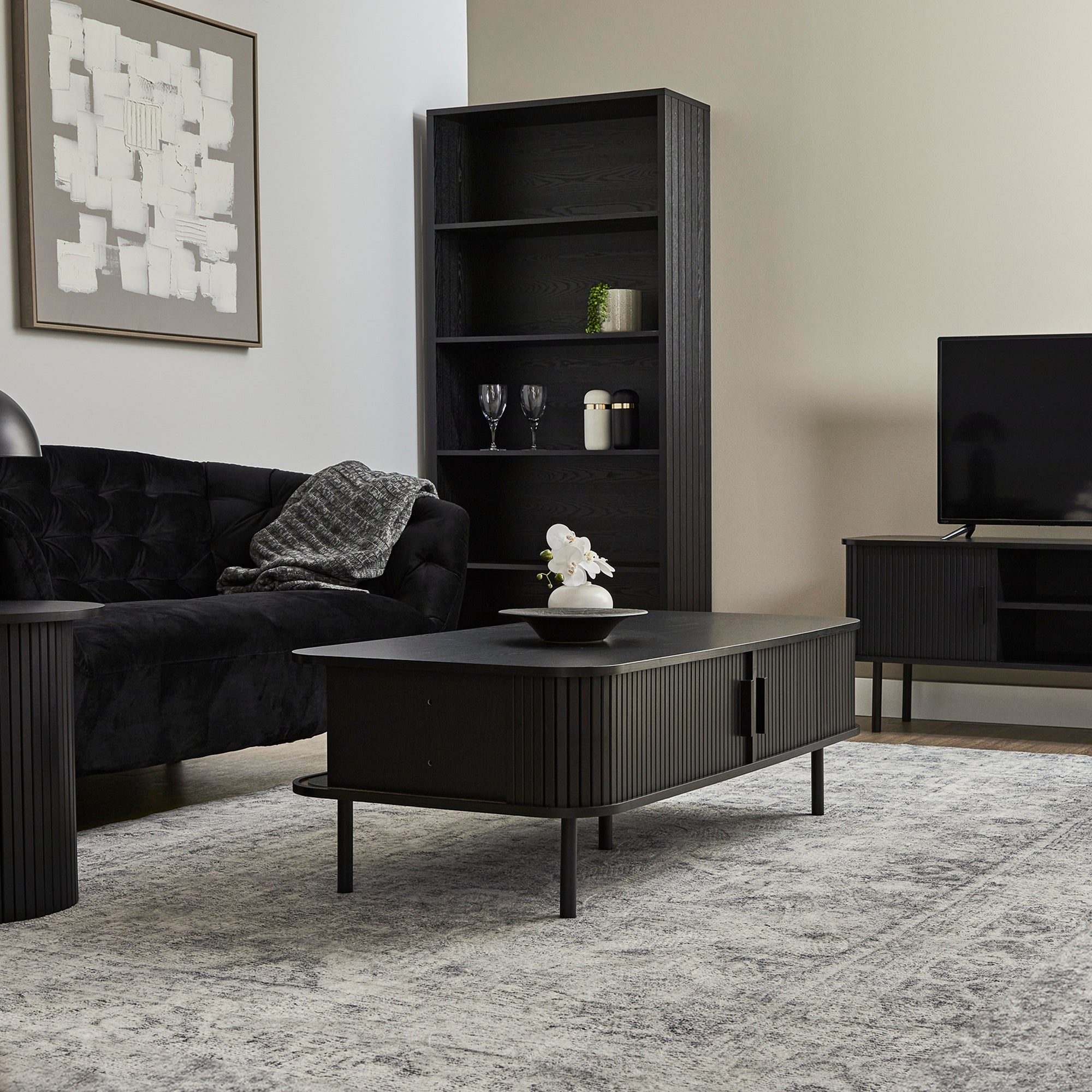 Haven Sliding Door Coffee Table Black