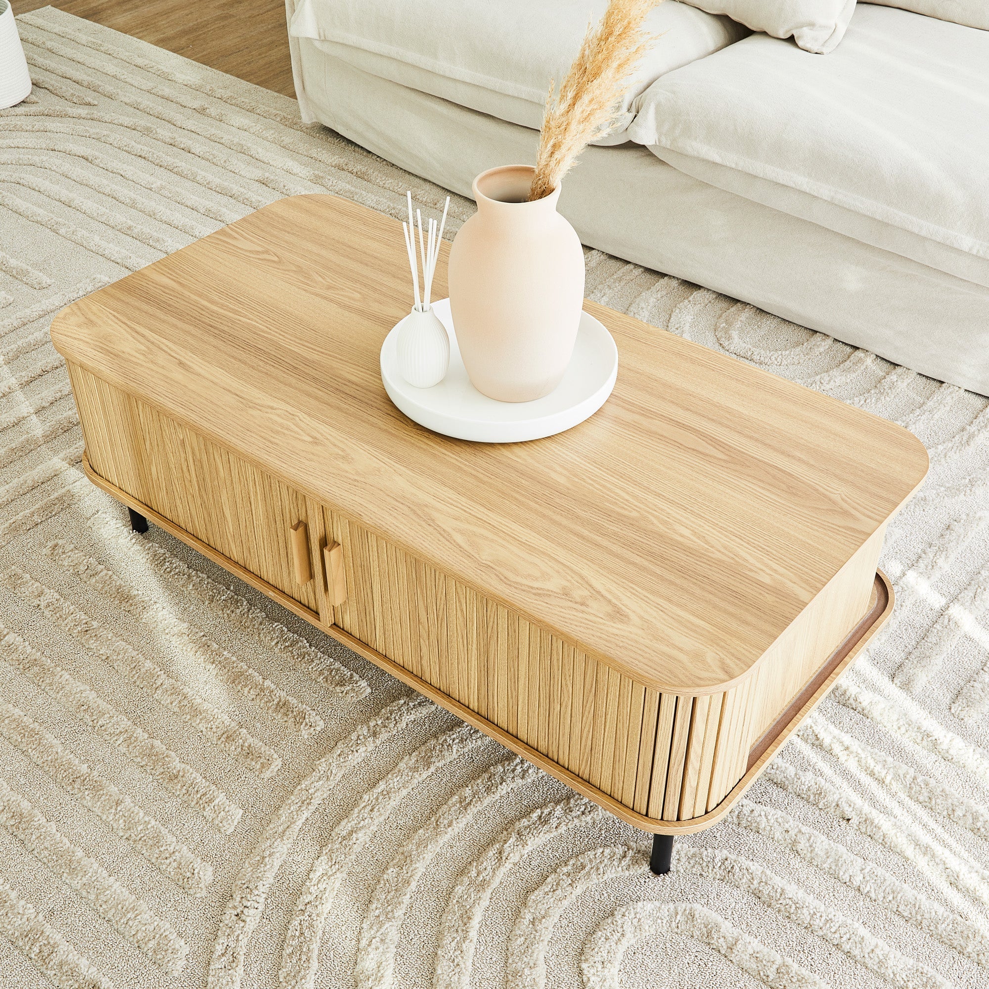Haven Sliding Door Coffee Table Natural