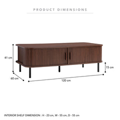 Haven Sliding Door Coffee Table Walnut