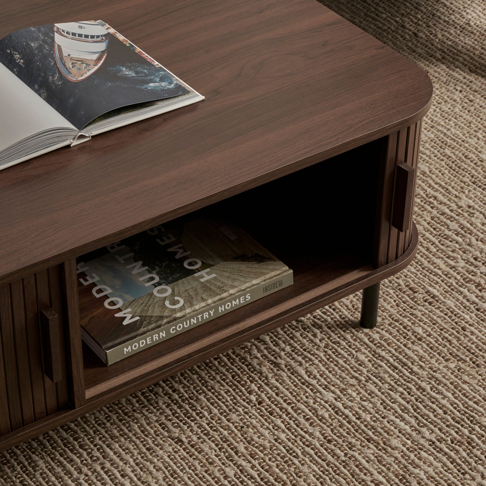 Haven Sliding Door Coffee Table Walnut