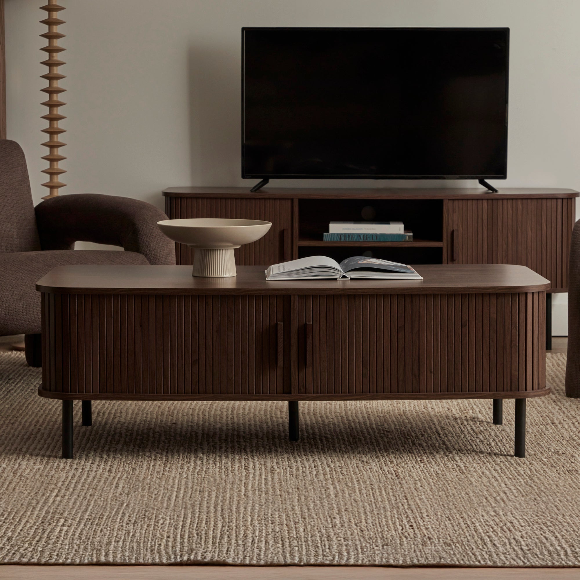 Haven Sliding Door Coffee Table Walnut