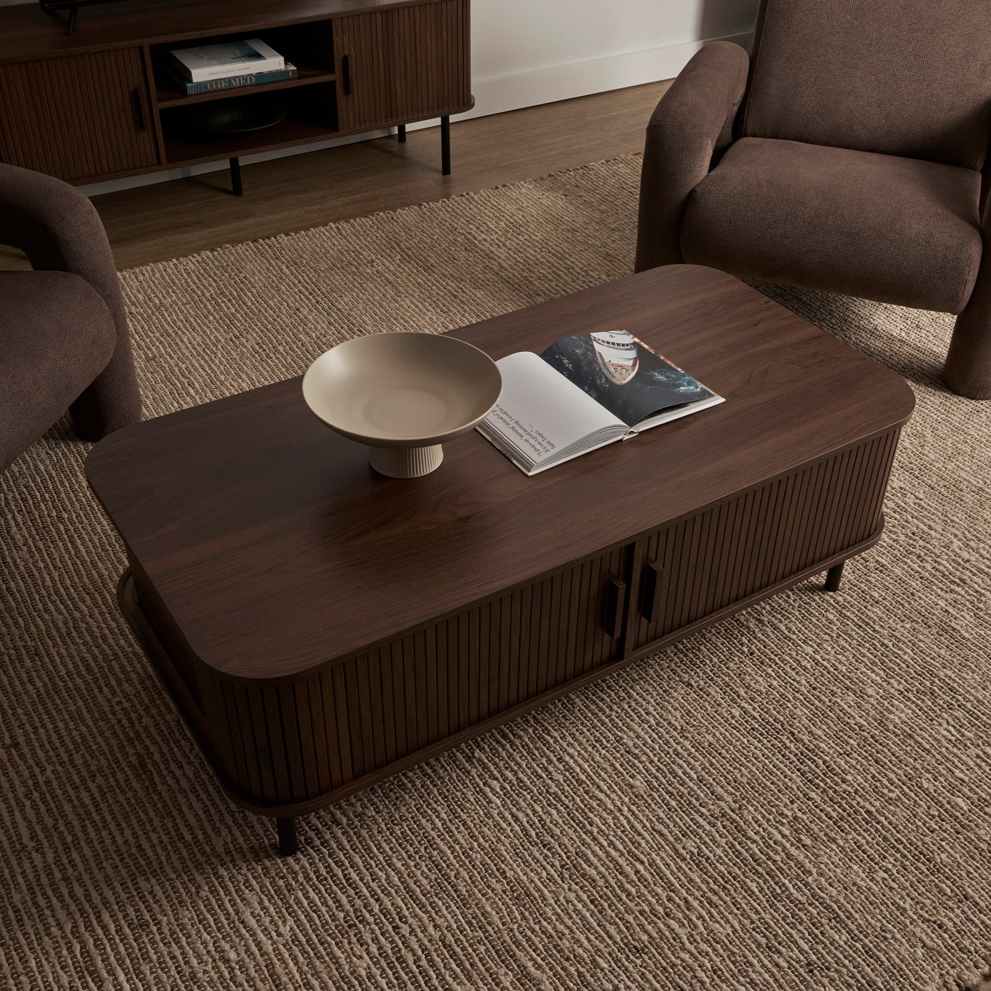Haven Sliding Door Coffee Table Walnut
