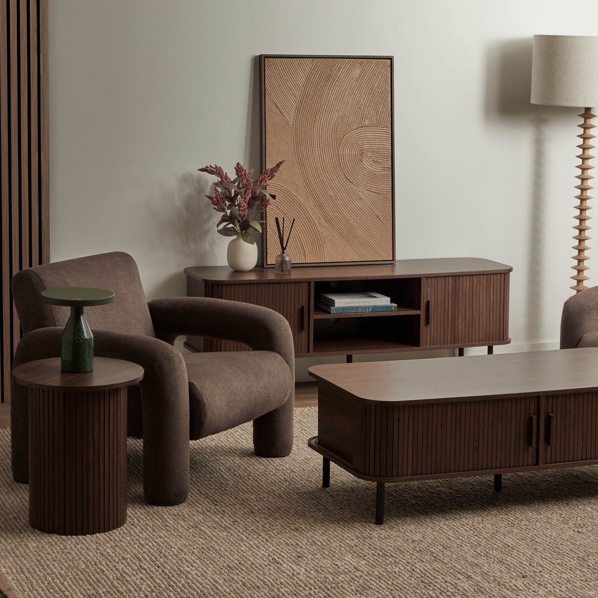 Haven Sliding Door Coffee Table Walnut