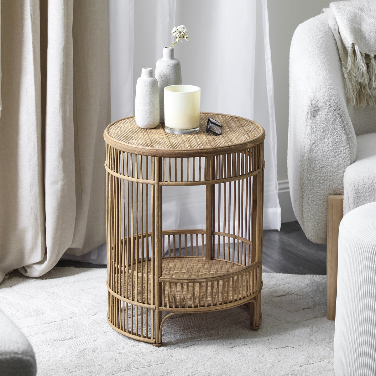 Harbour Bamboo Rattan Side Table
