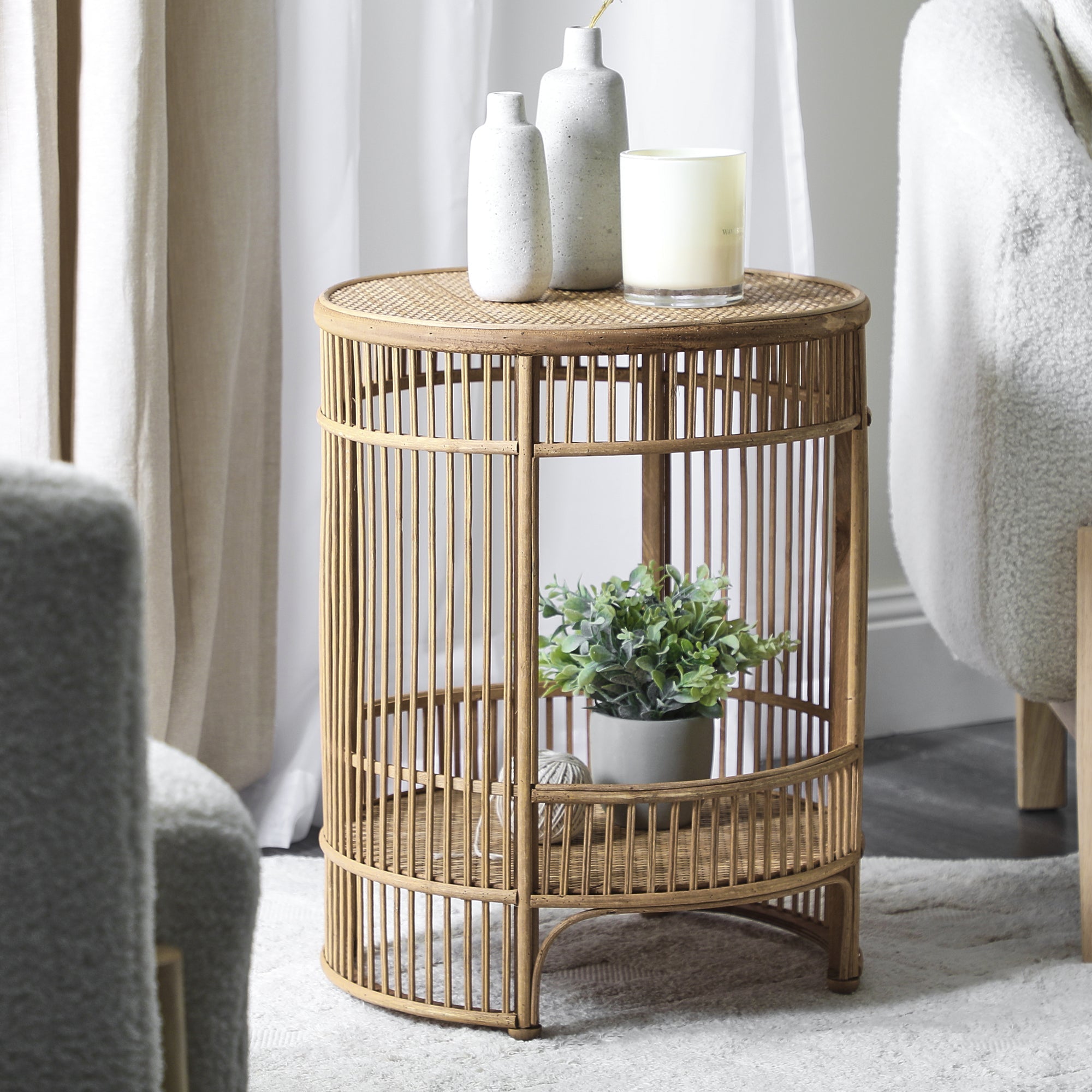 Harbour Bamboo Rattan Side Table