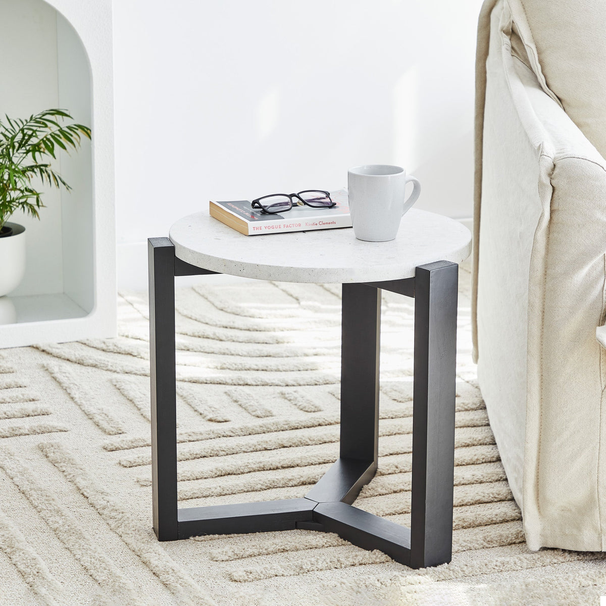Sass Terrazzo Side Table Black