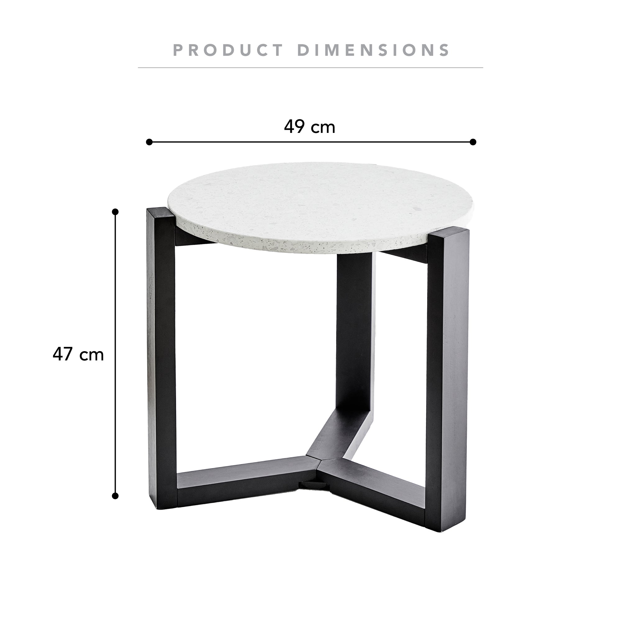 Sass Terrazzo Side Table Black