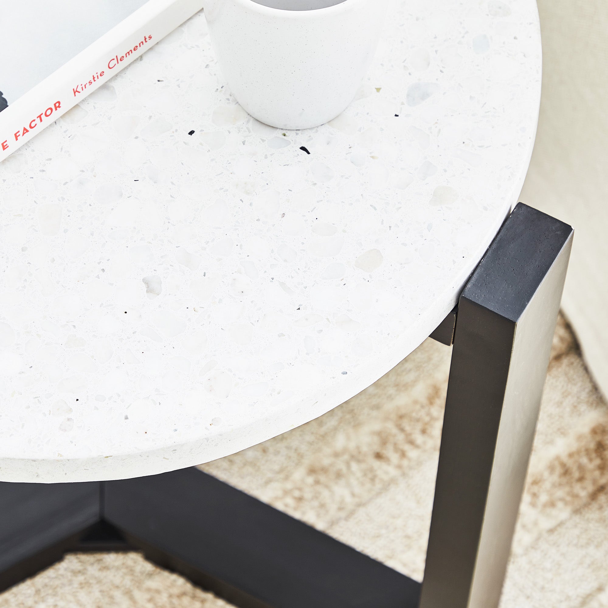 Sass Terrazzo Side Table Black