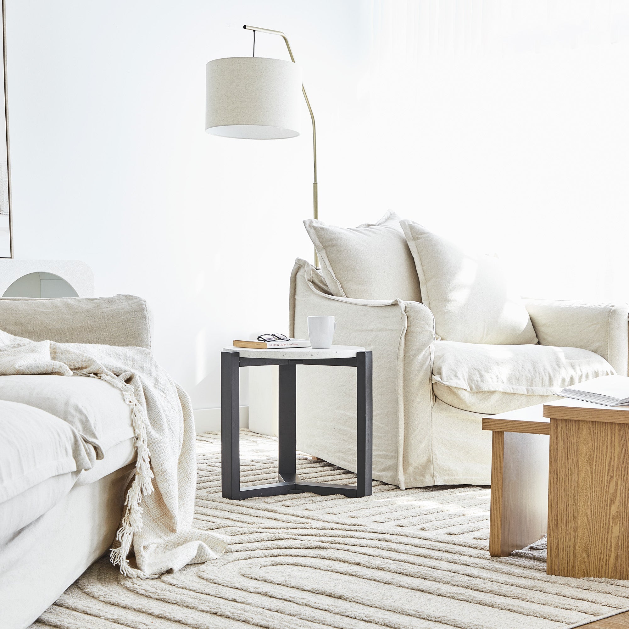 Sass Terrazzo Side Table Black