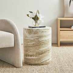 Astrid Green Marble Look Side Table