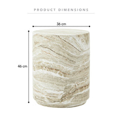 Astrid Green Marble Look Side Table
