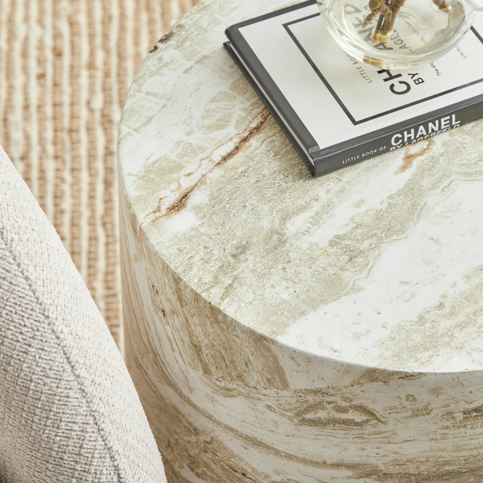 Astrid Green Marble Look Side Table