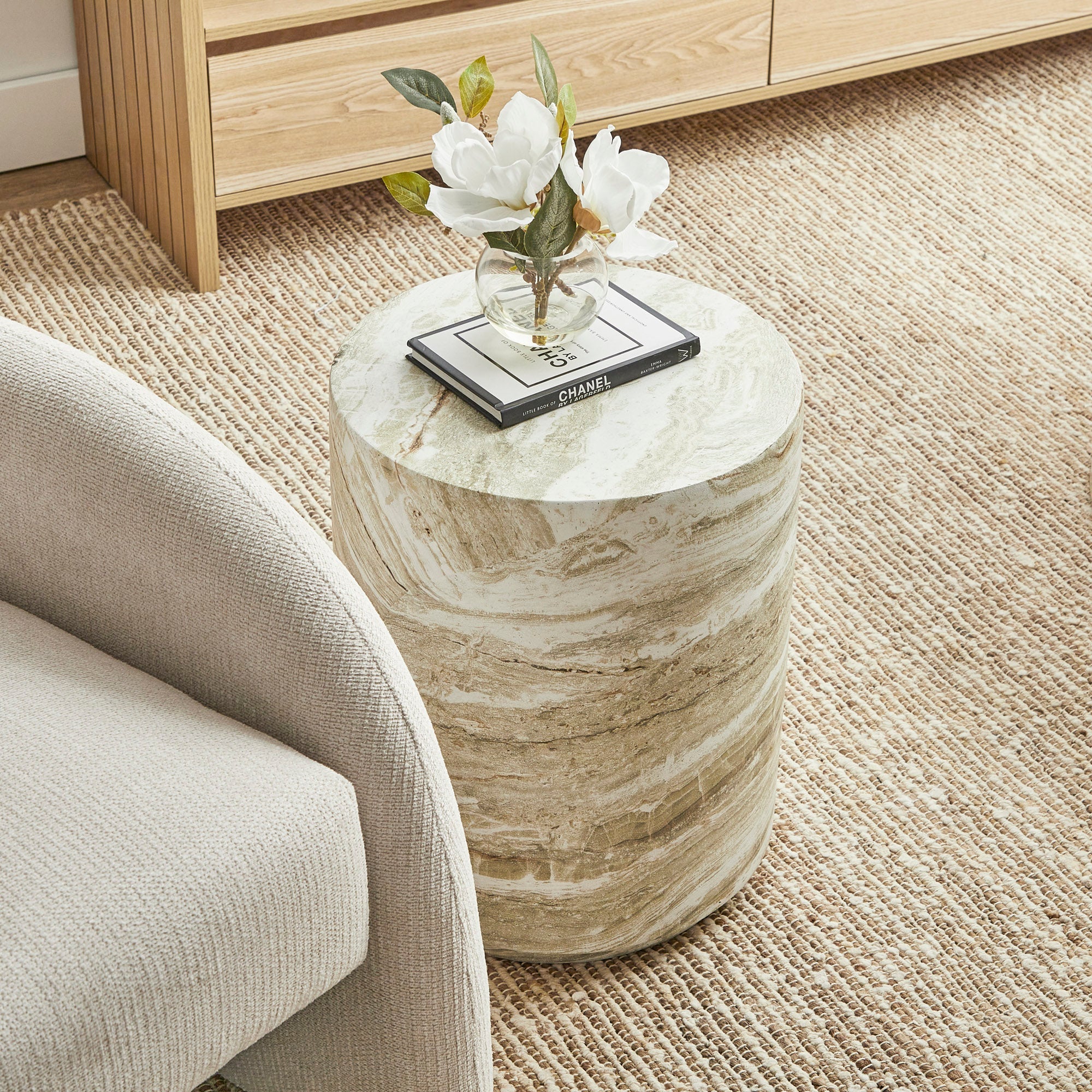 Astrid Green Marble Look Side Table