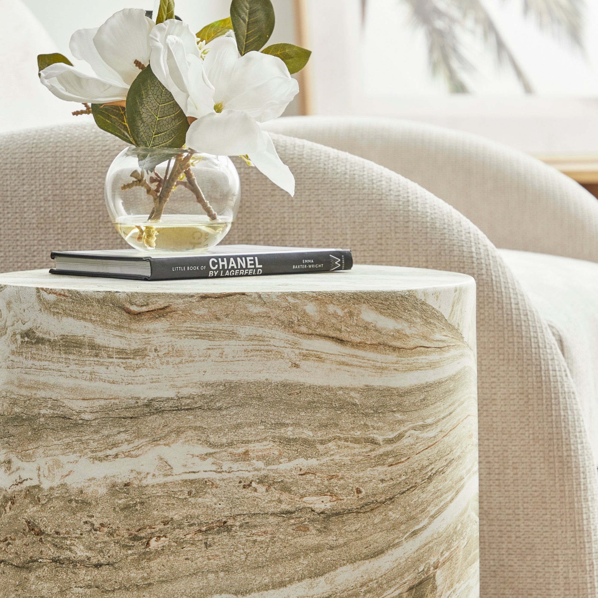 Astrid Green Marble Look Side Table