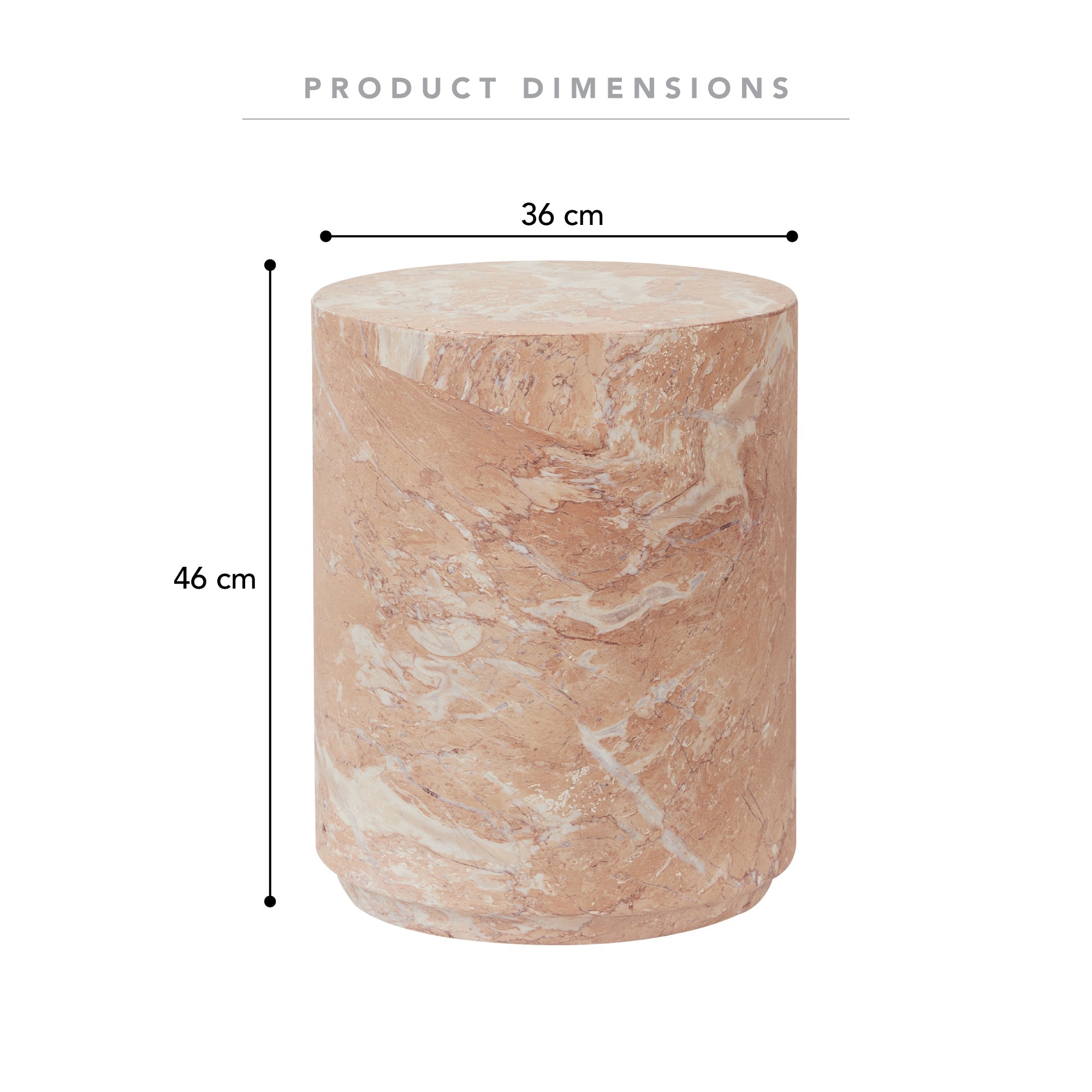 Astrid Rose Tea Marble Look Side Table