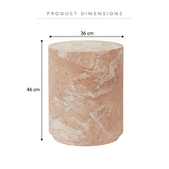 Astrid Rose Tea Marble Look Side Table