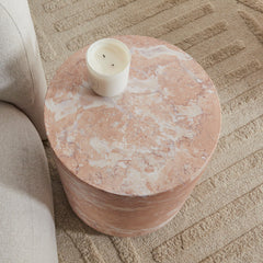 Astrid Rose Tea Marble Look Side Table