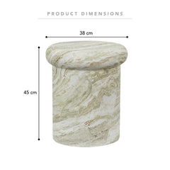 Luna MgO Stool Green Marble Look