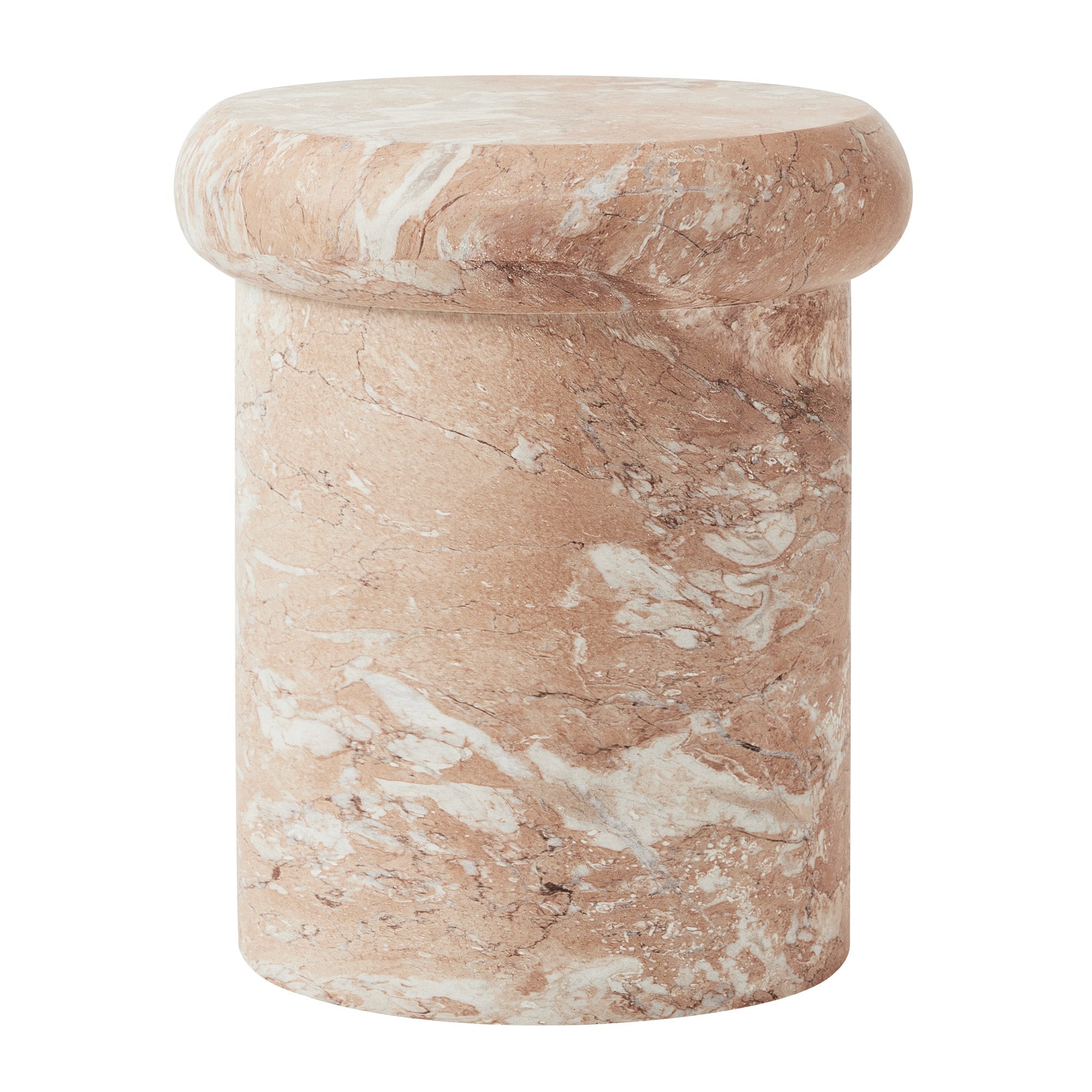 Luna 38cm MgO Tea Rose Marble Look Stool