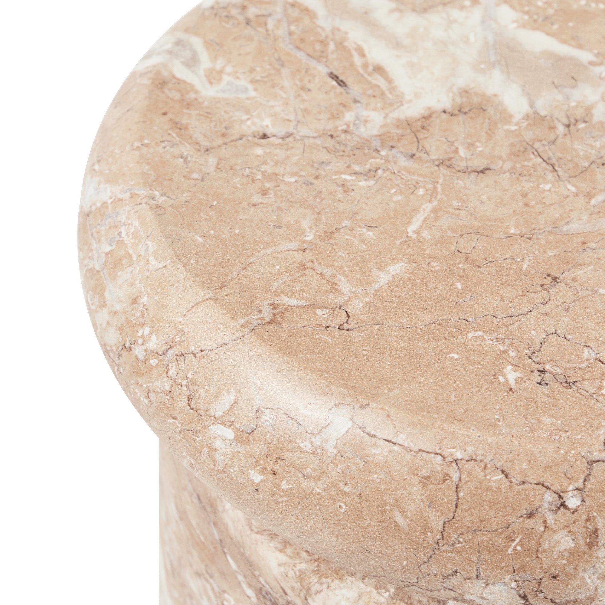 Luna 38cm MgO Tea Rose Marble Look Stool