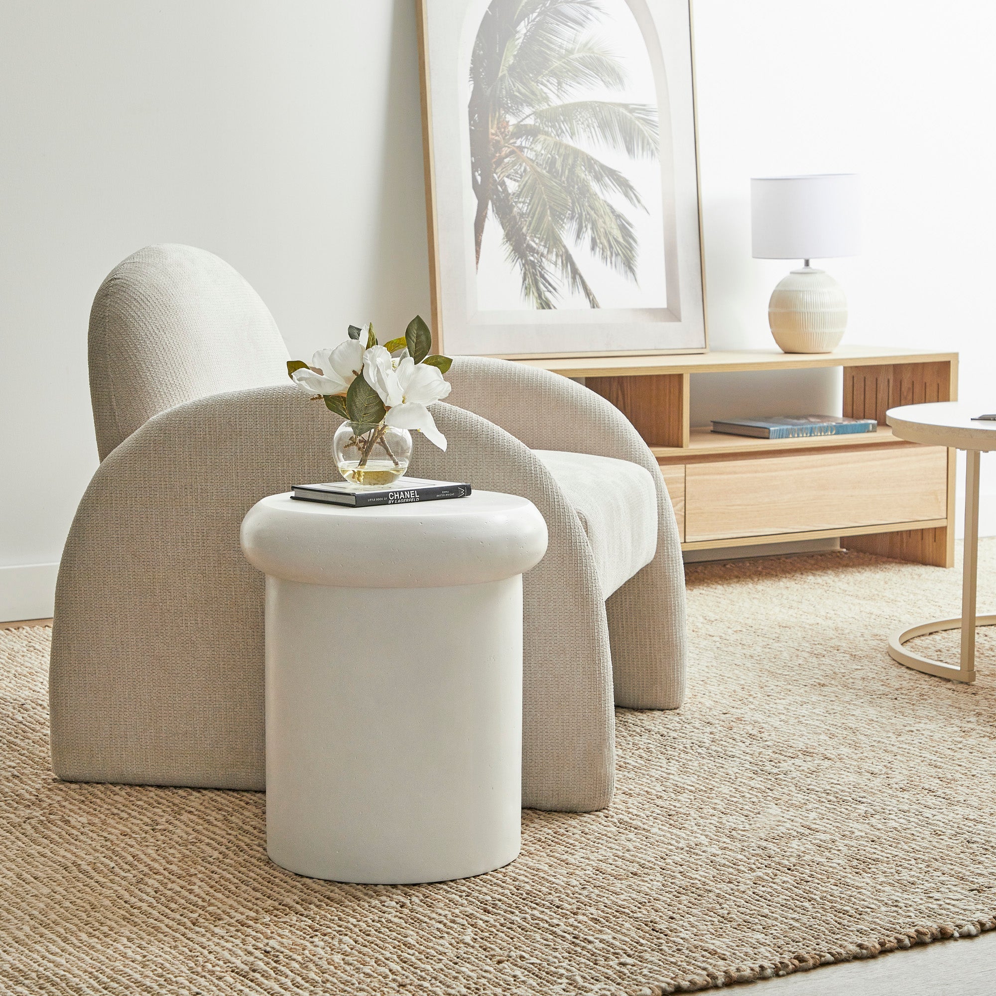 Luna 38cm MgO White Stool