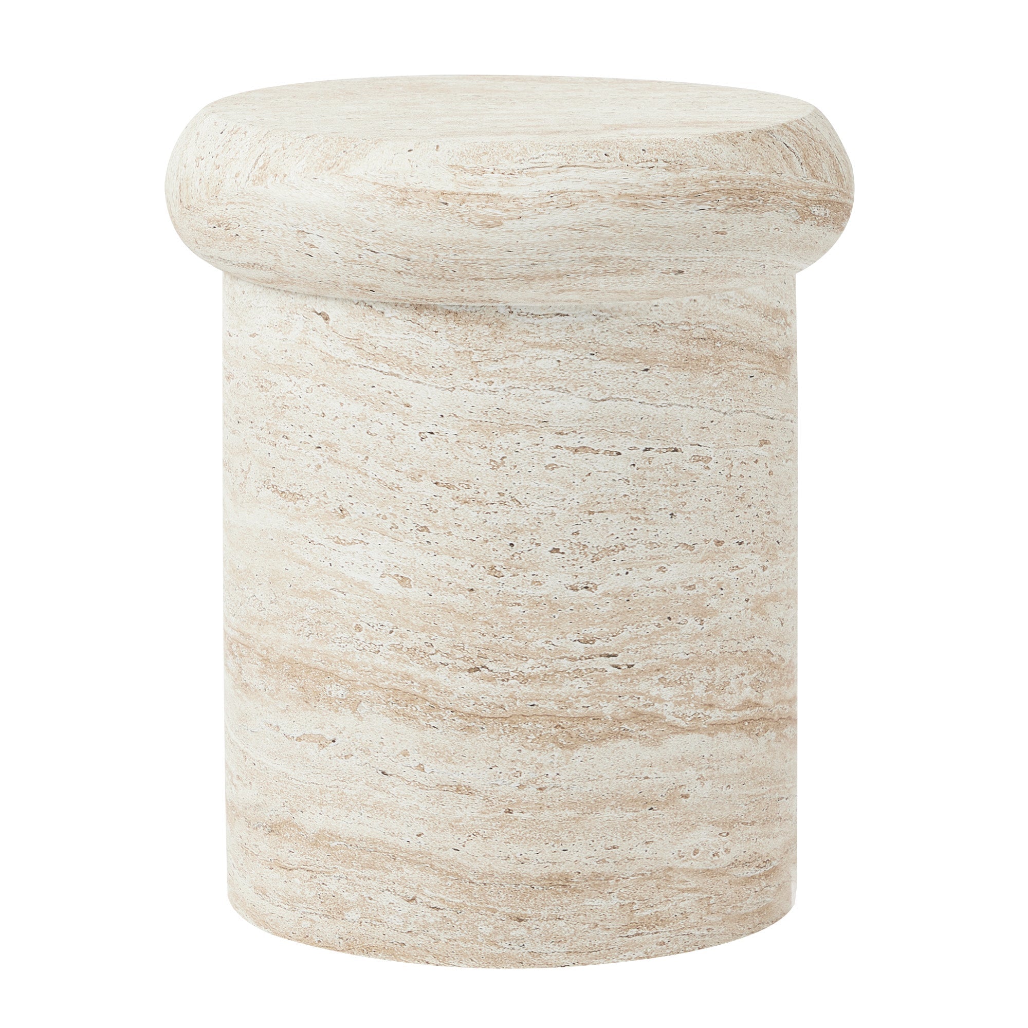 Luna MgO Travertine Look Stool