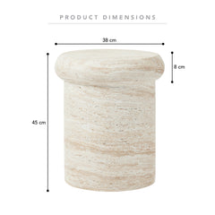 Luna MgO Travertine Look Stool