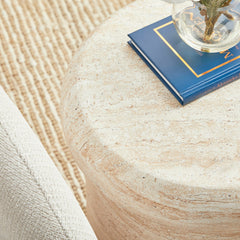 Luna MgO Travertine Look Stool