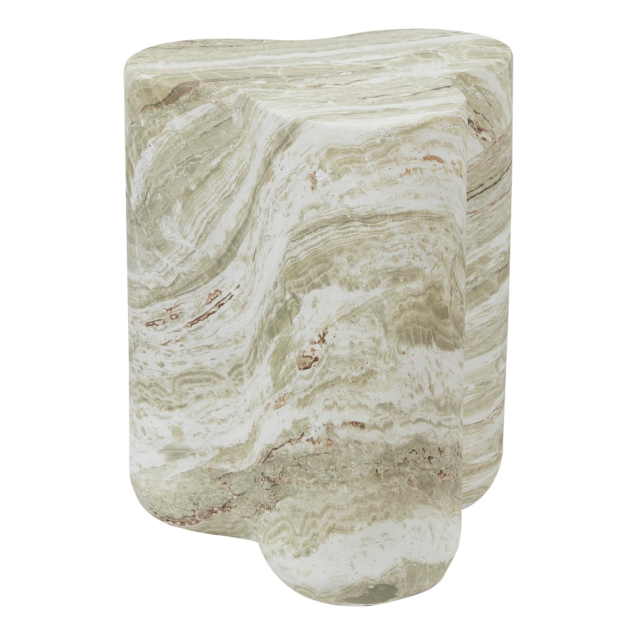 Poppy MgO Side Table Green Marble Look