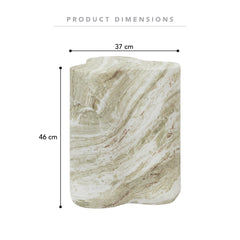 Poppy MgO Side Table Green Marble Look