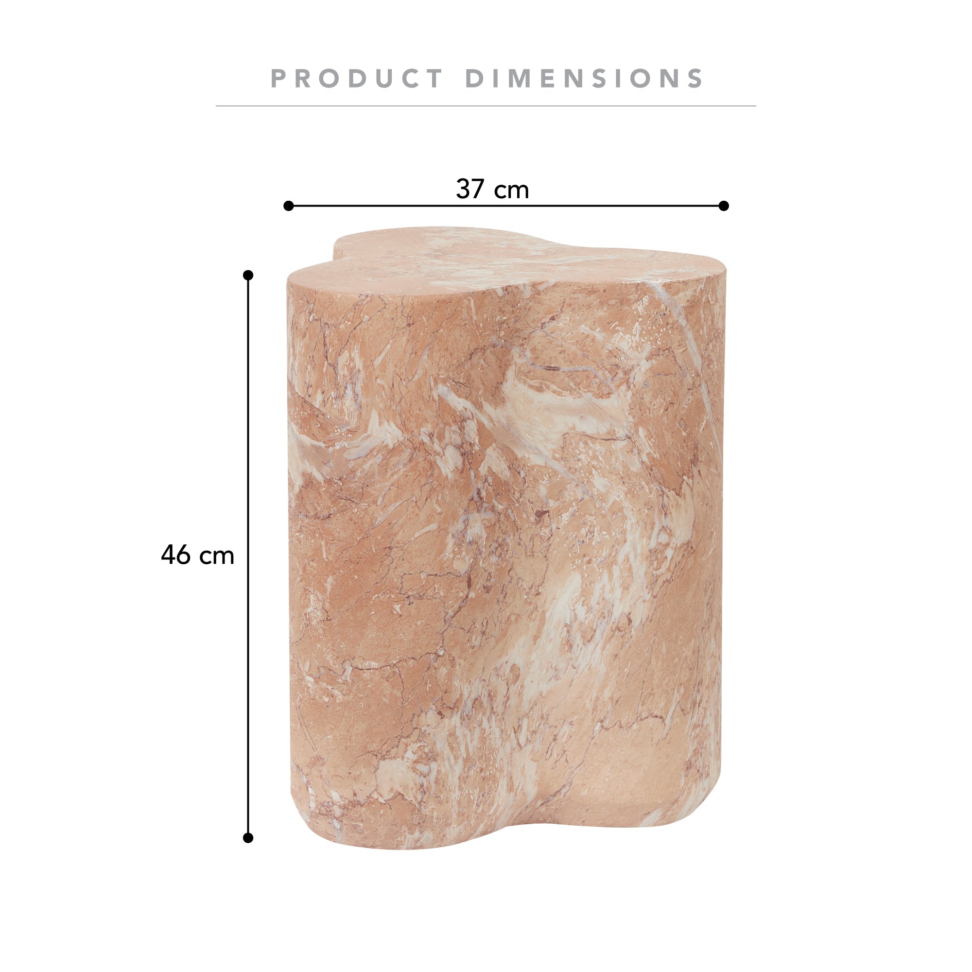 Poppy MgO Side Table Tea Rose Marble Look