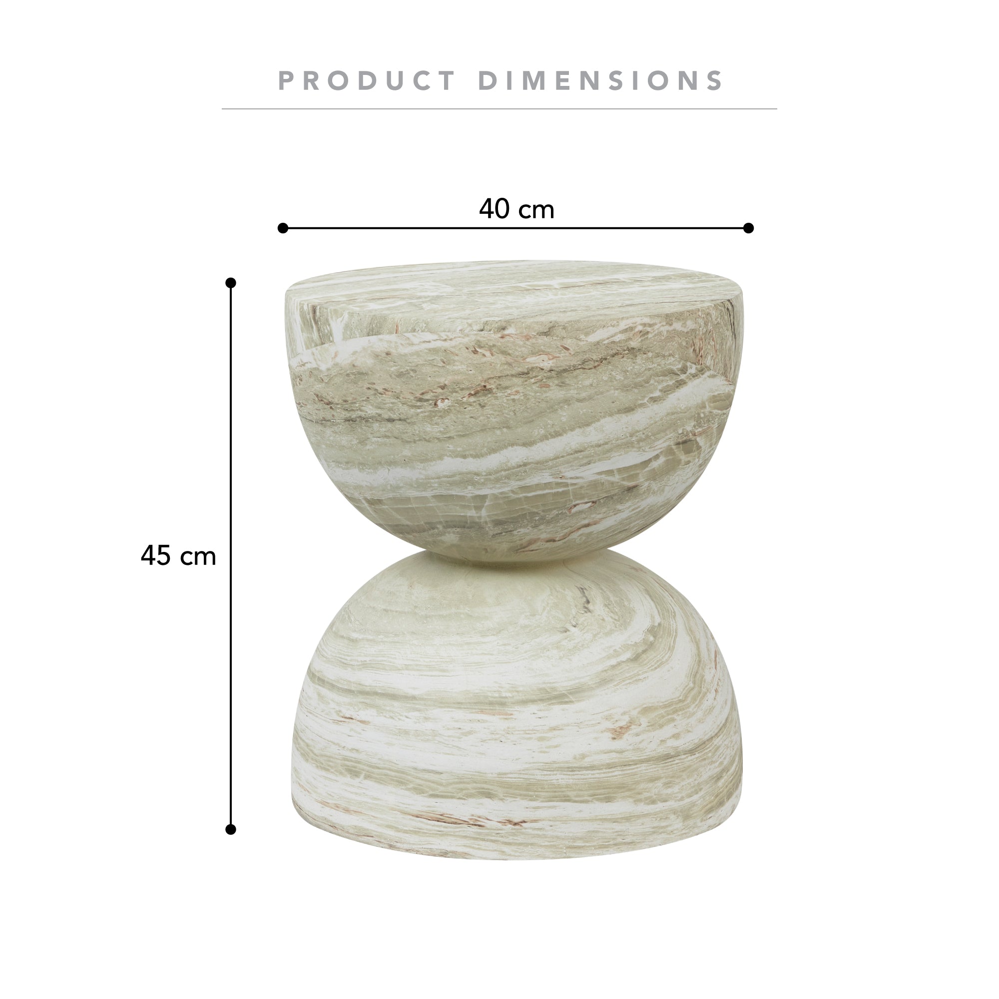 Stella MgO Side Table Green Marble Look