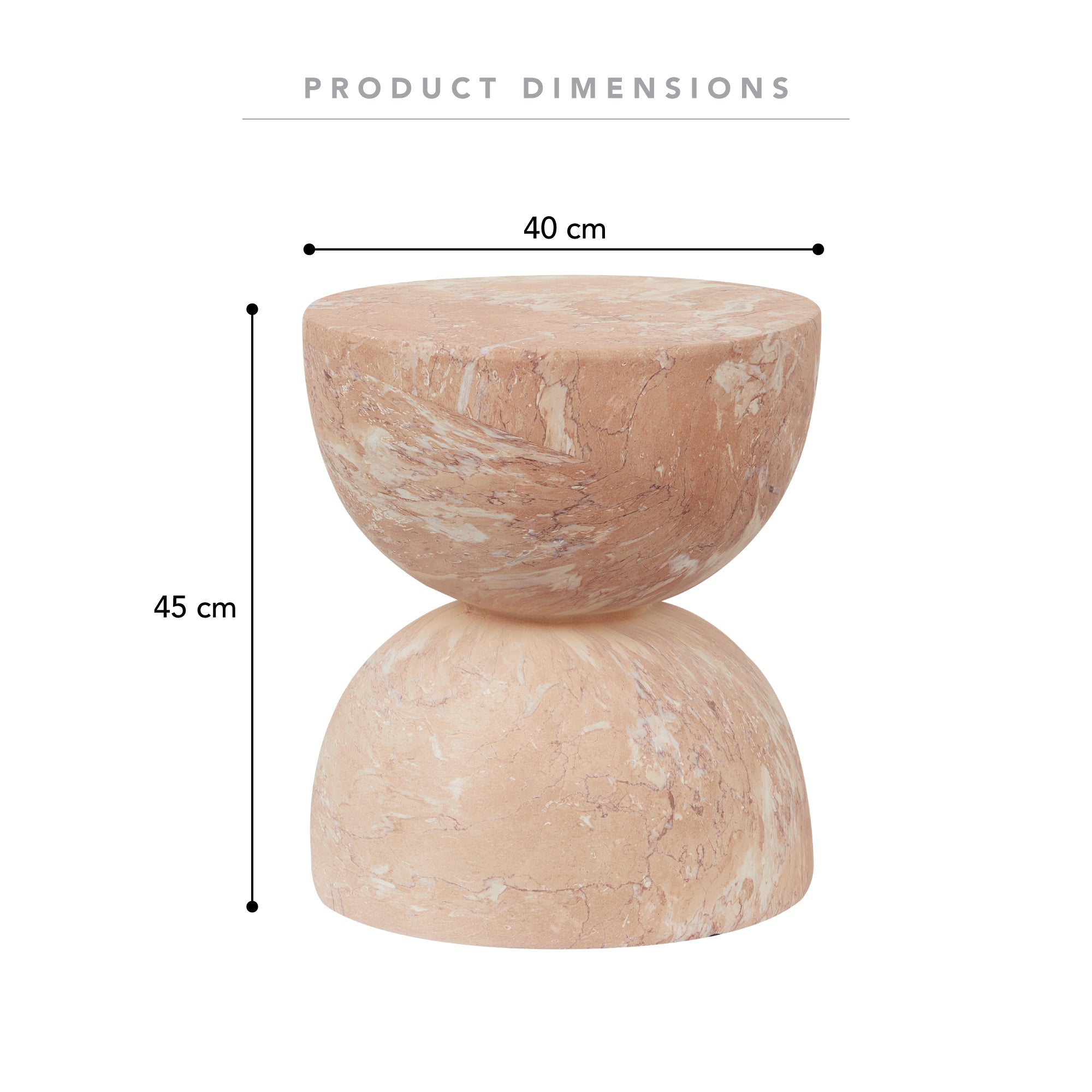 Stella MgO Side Table Tea Rose Marble Look