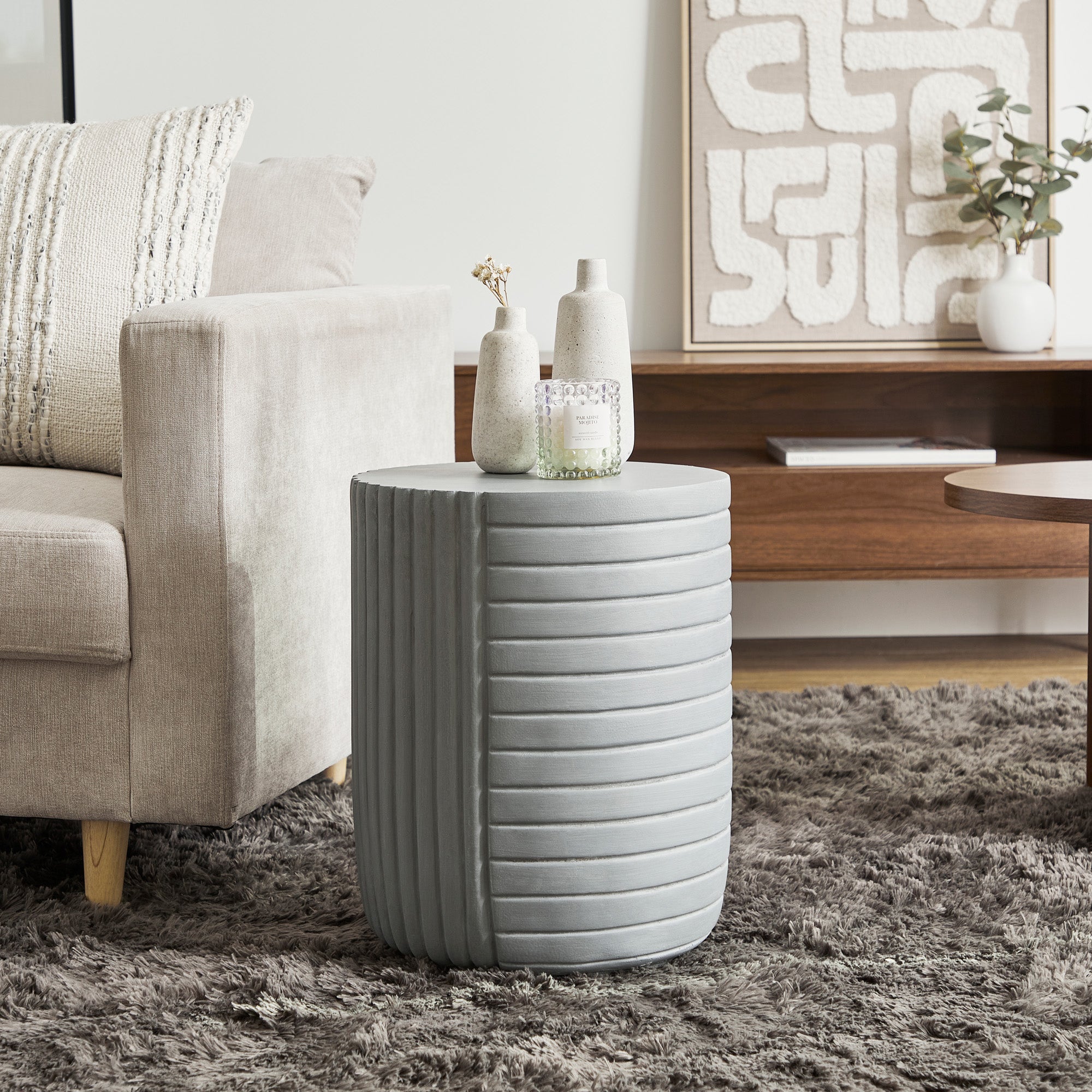 Taylor MgO Side Table Cement