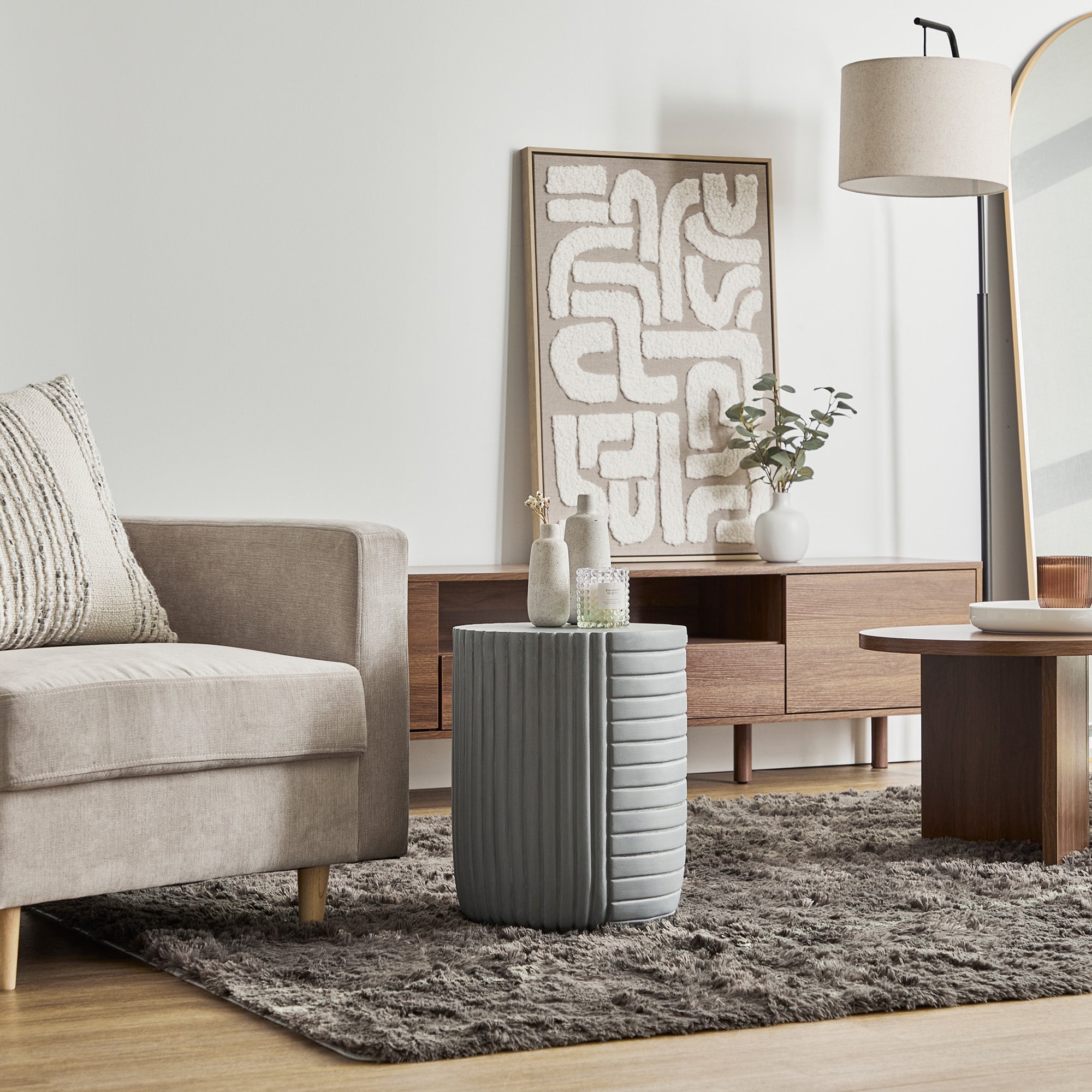 Taylor MgO Side Table Cement
