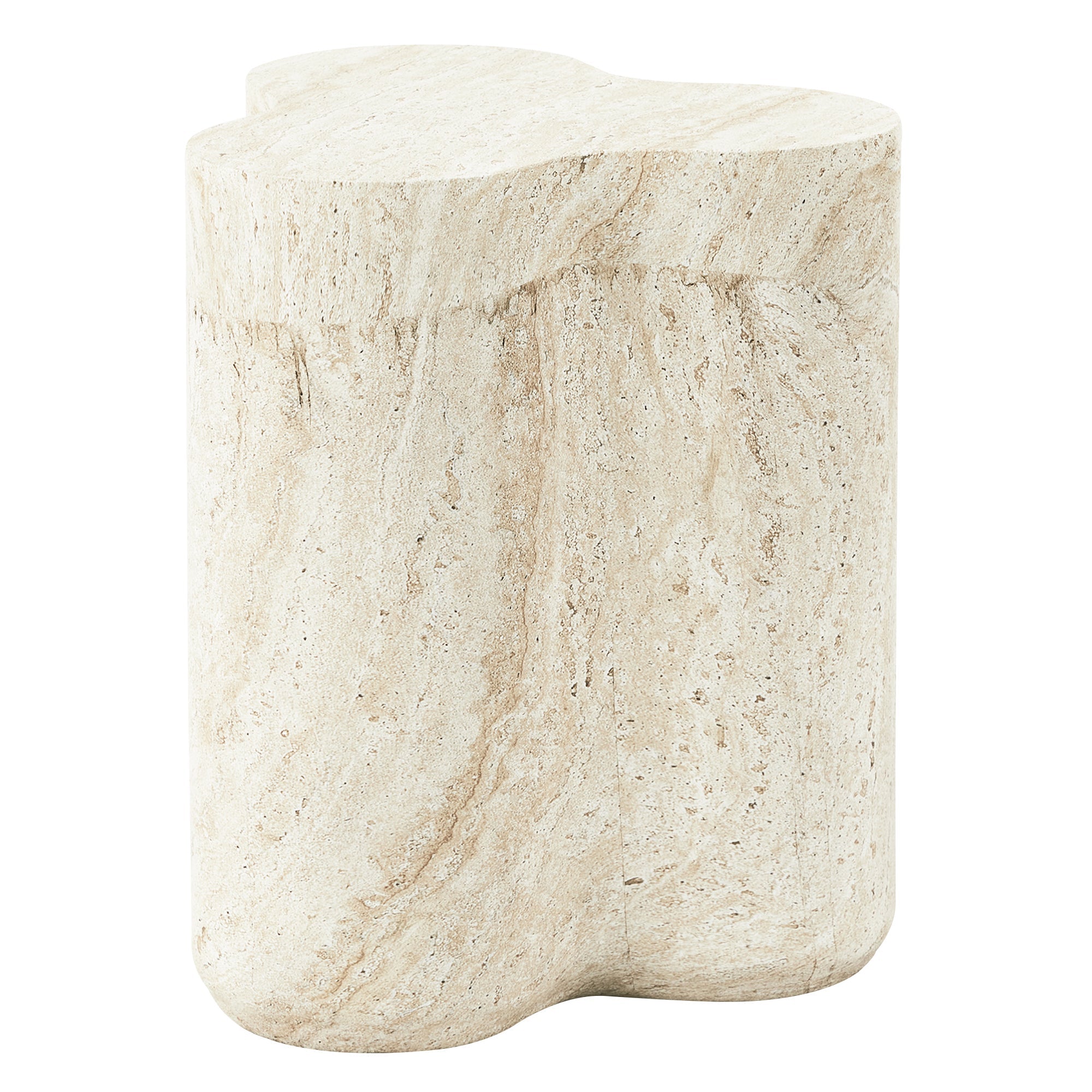 Poppy Side Table Travertine Look