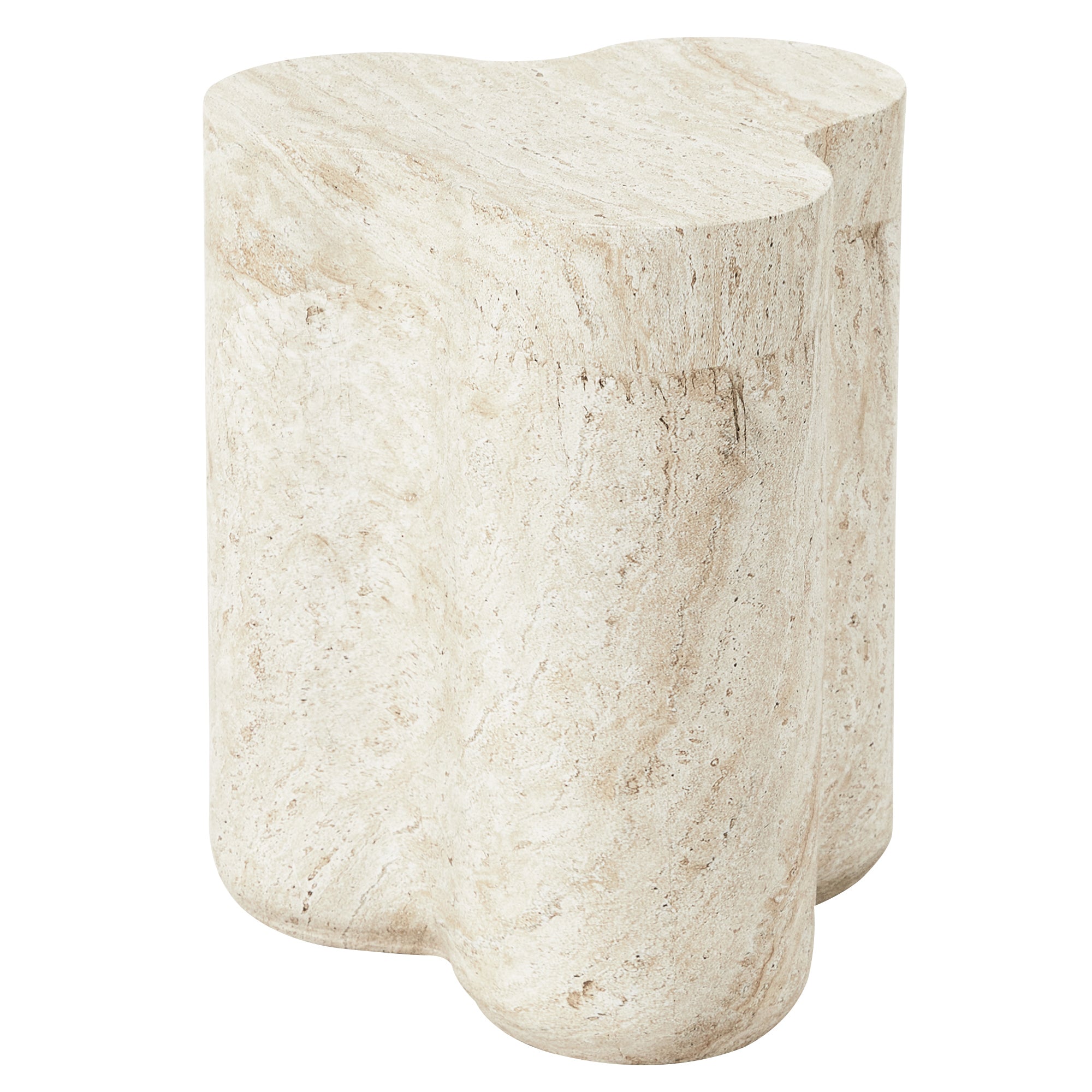 Poppy Side Table Travertine Look
