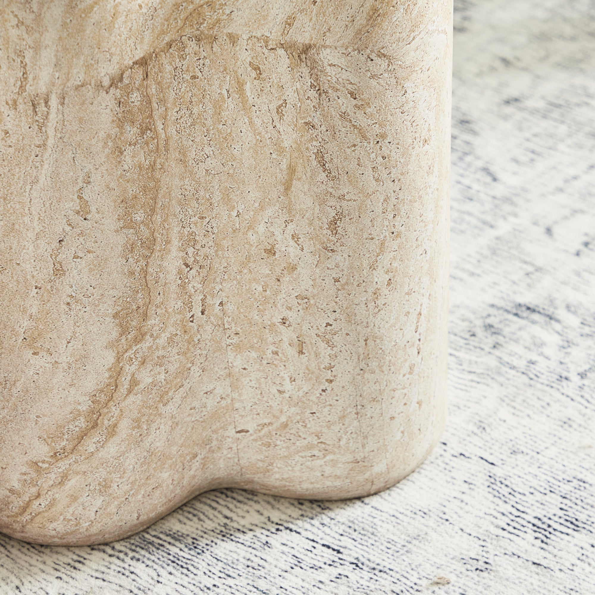 Poppy Side Table Travertine Look