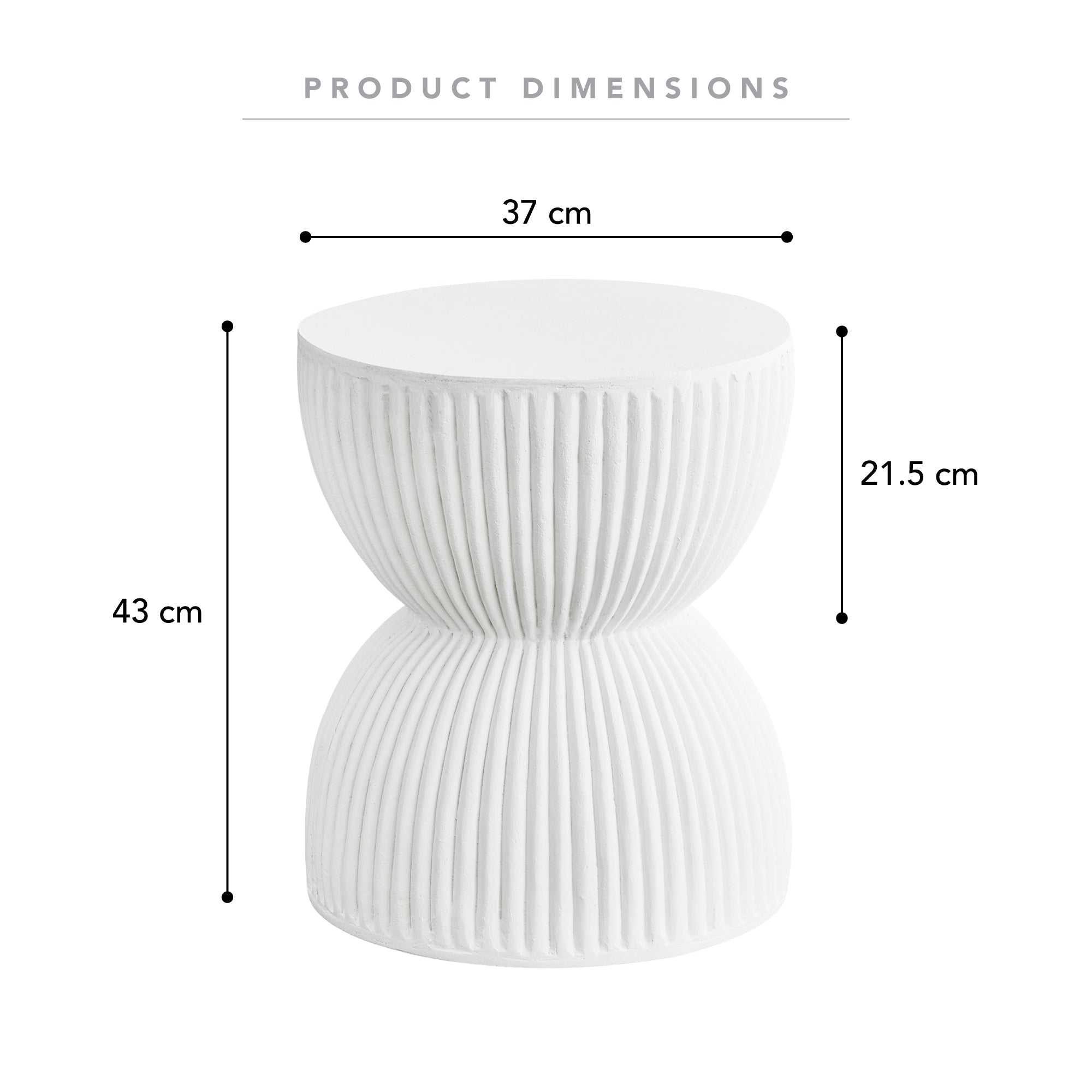 Saluzzo MgO Side Table White