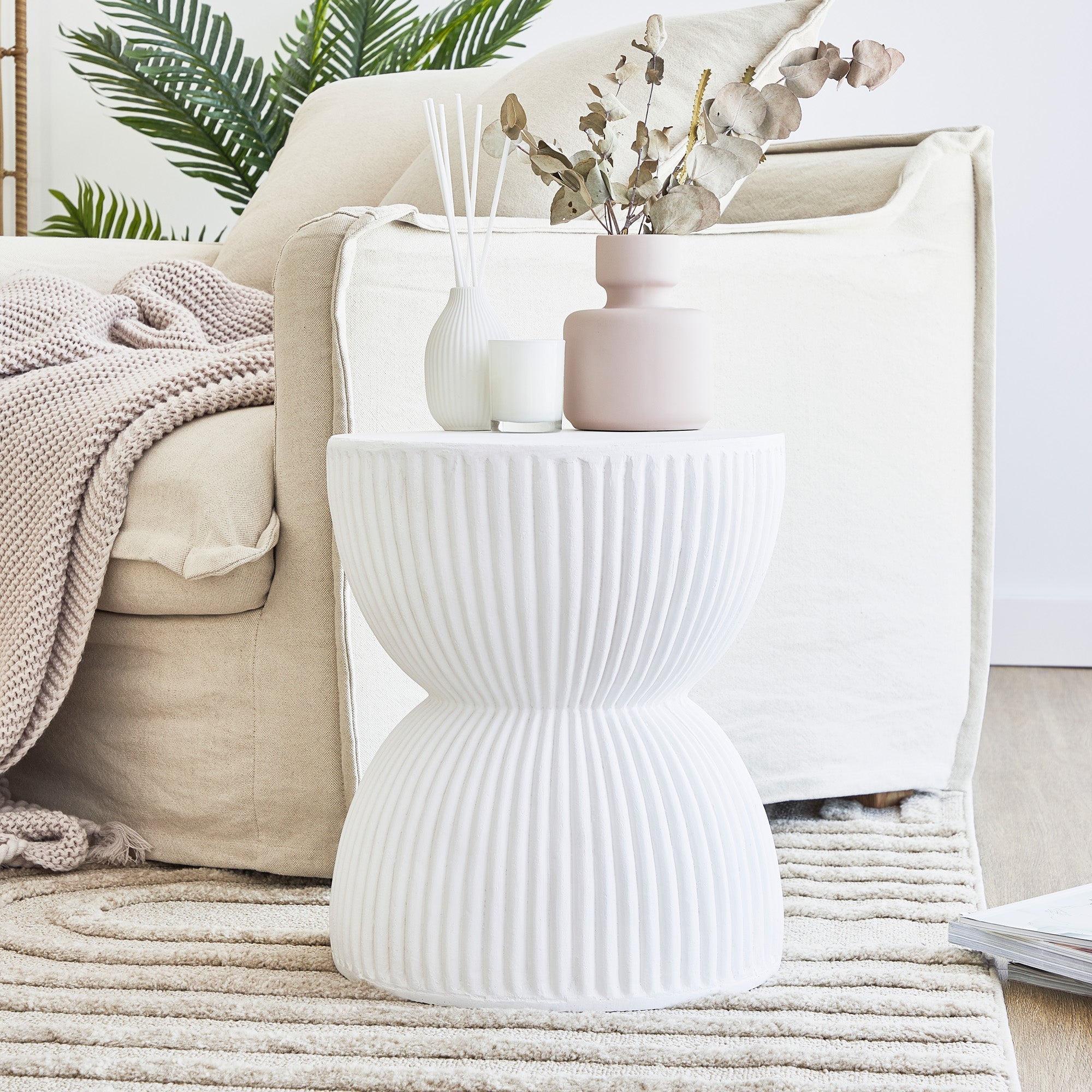 Saluzzo MgO Side Table White