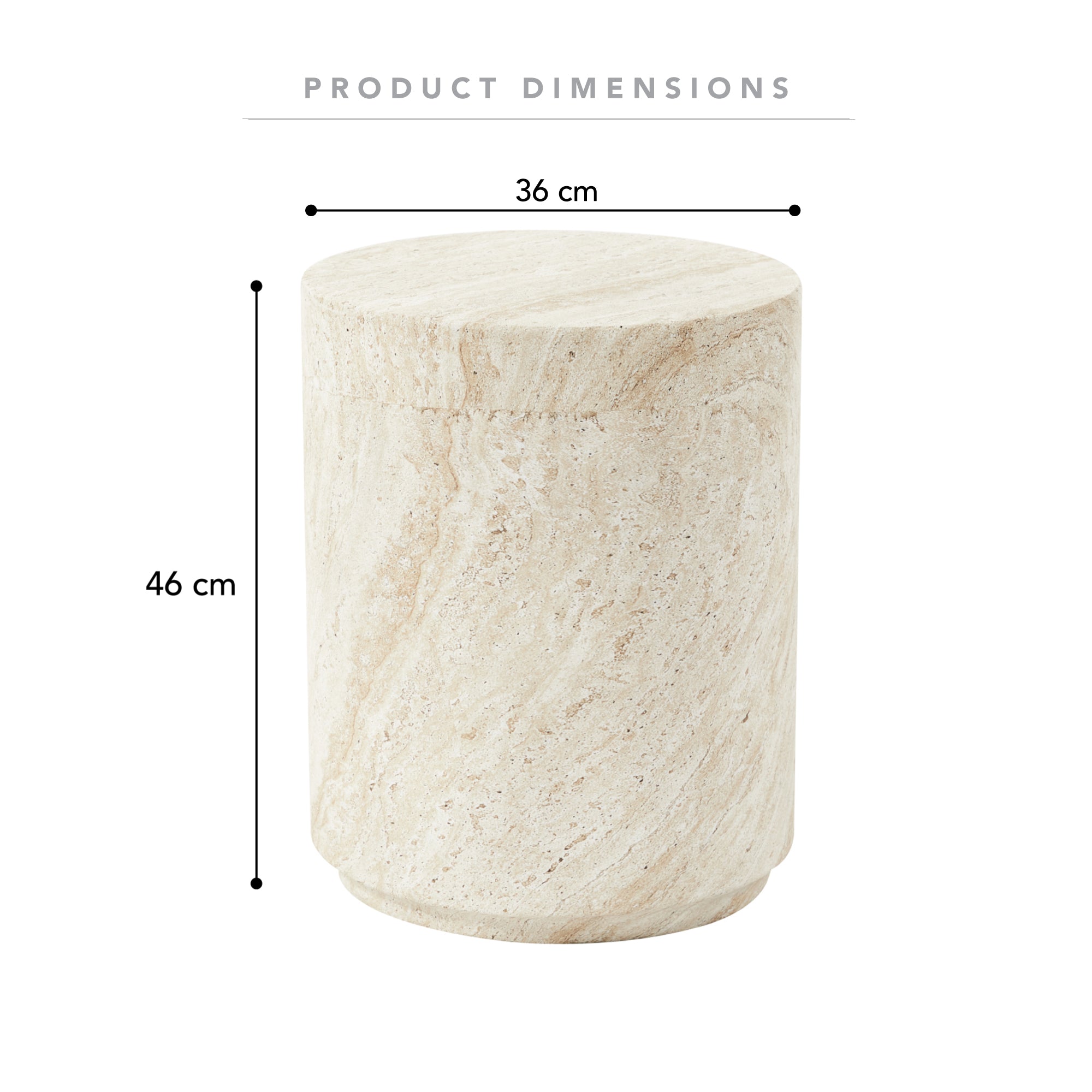 Astrid Side Table Travertine Look