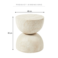 Stella Side Table Travertine Look