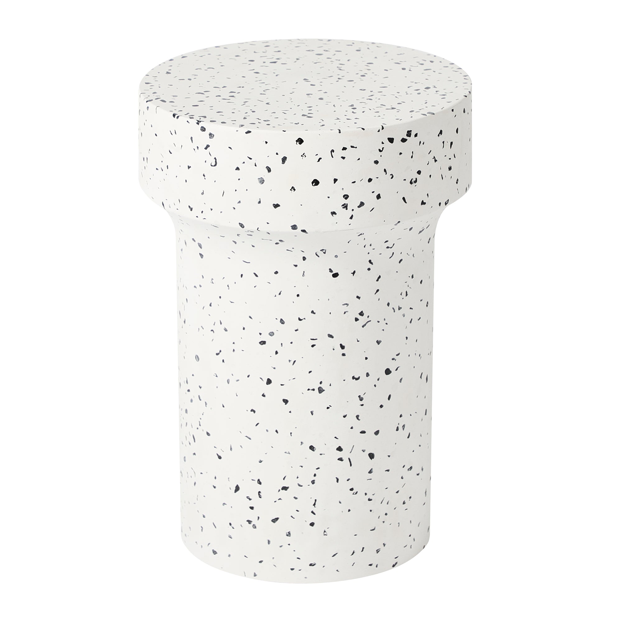 Leon Terrazzo Side Table Stool Speckle White