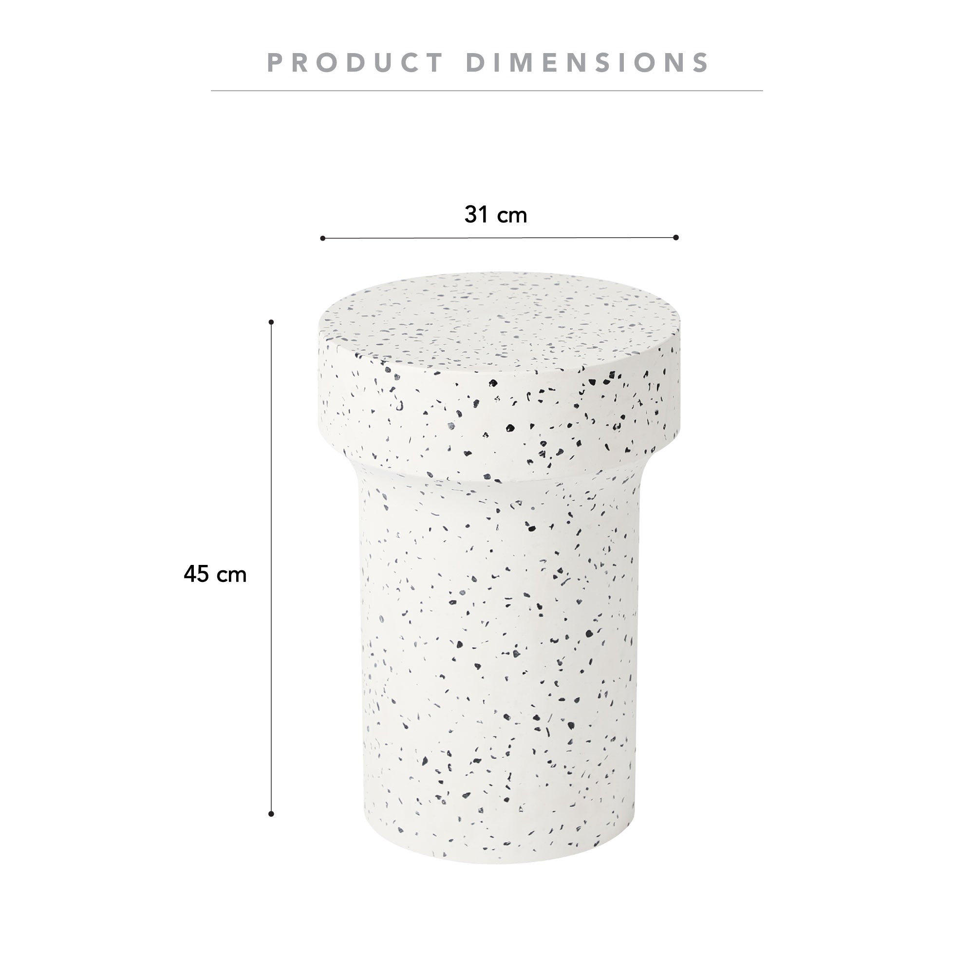 Leon Terrazzo Side Table Stool Speckle White