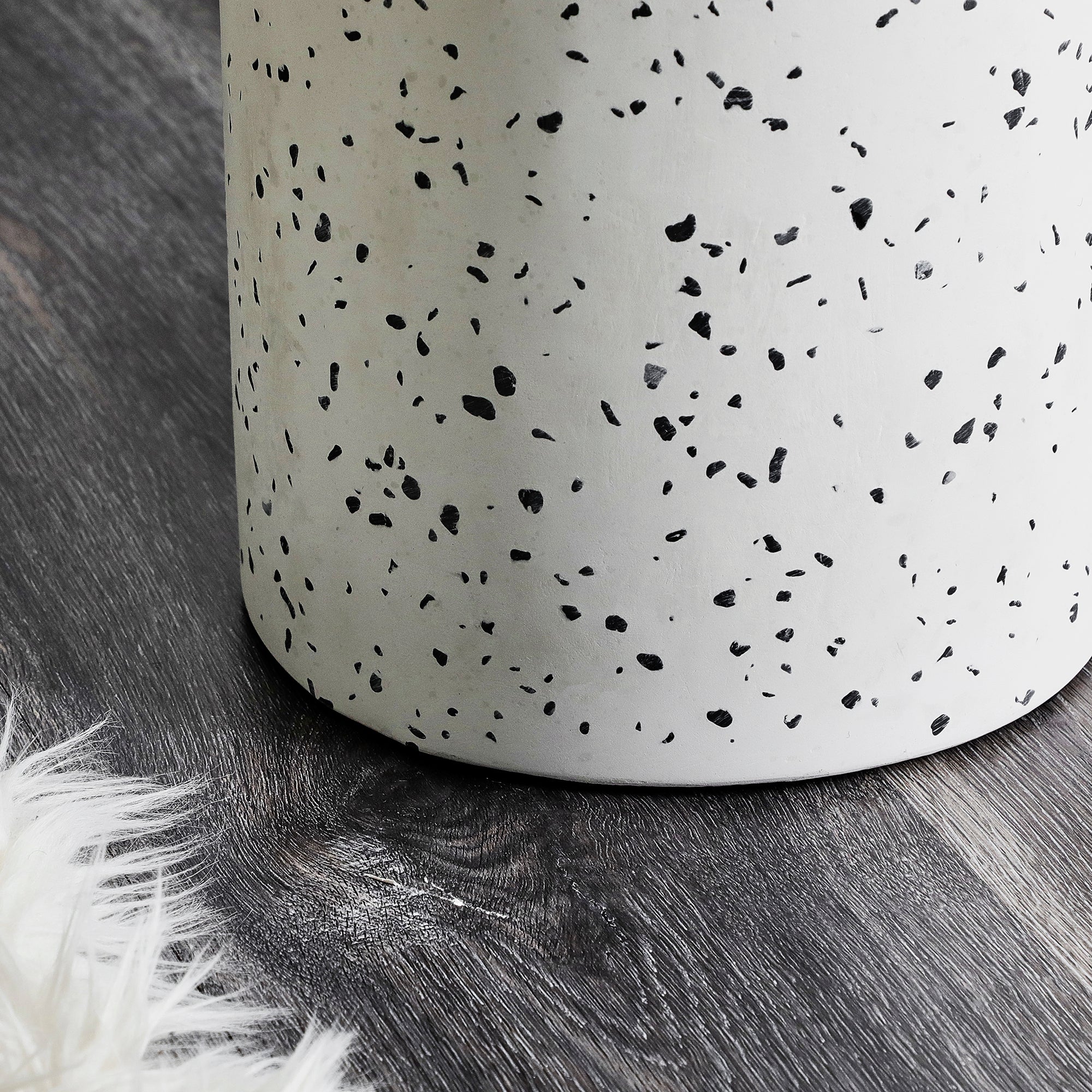 Leon Terrazzo Side Table Stool Speckle White