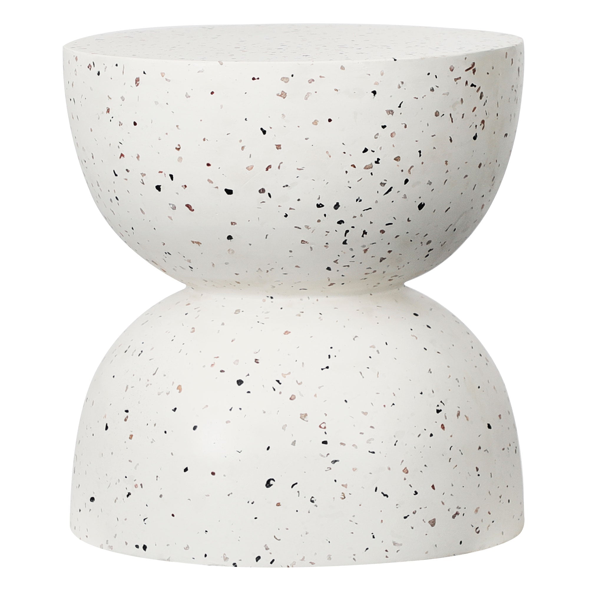 Lisbon Terrazzo Side Table Stool Speckle White