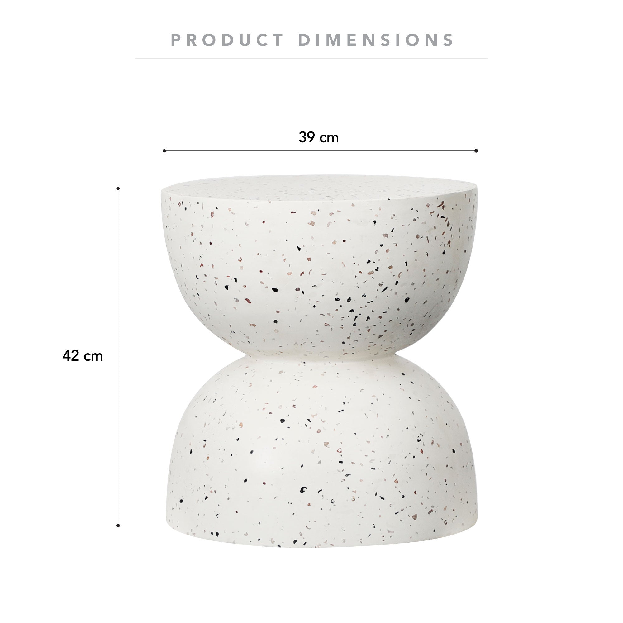 Lisbon Terrazzo Side Table Stool Speckle White