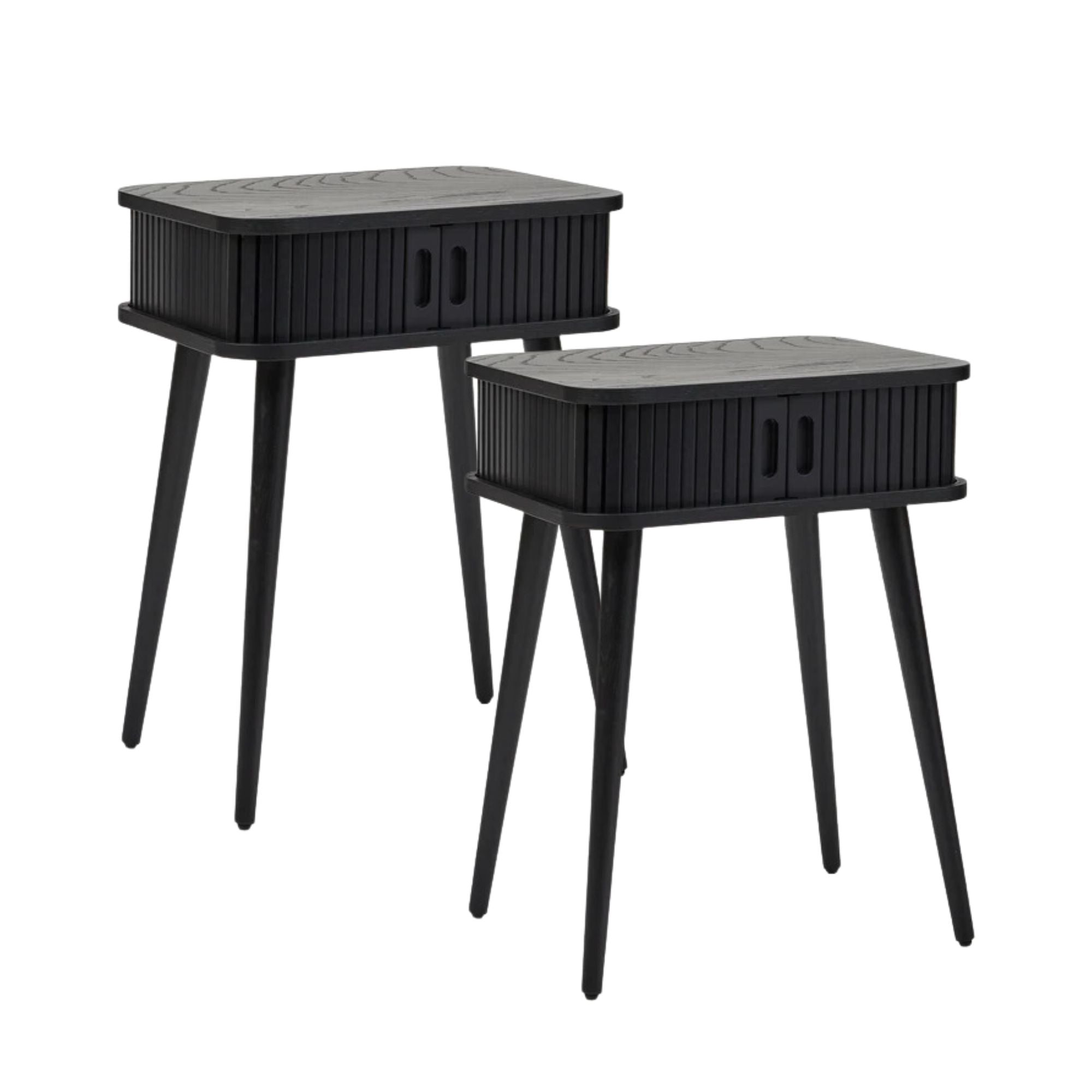Curve Bedside Table Black (Set of 2)