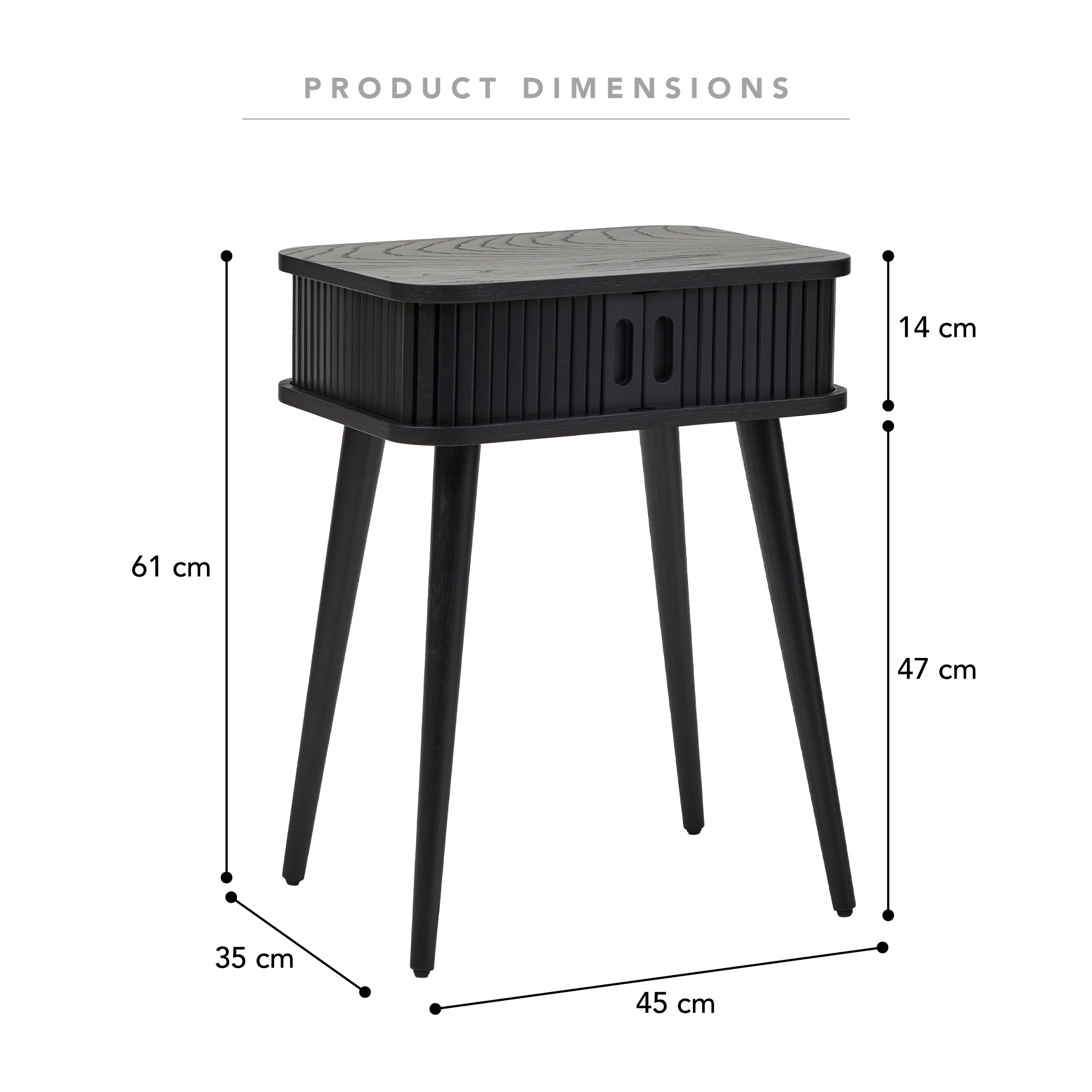 Curve Bedside Table Black (Set of 2)